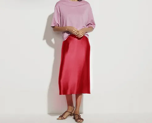 Women's silk half-length skirt